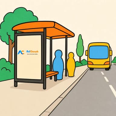 Bus shelter media placement example