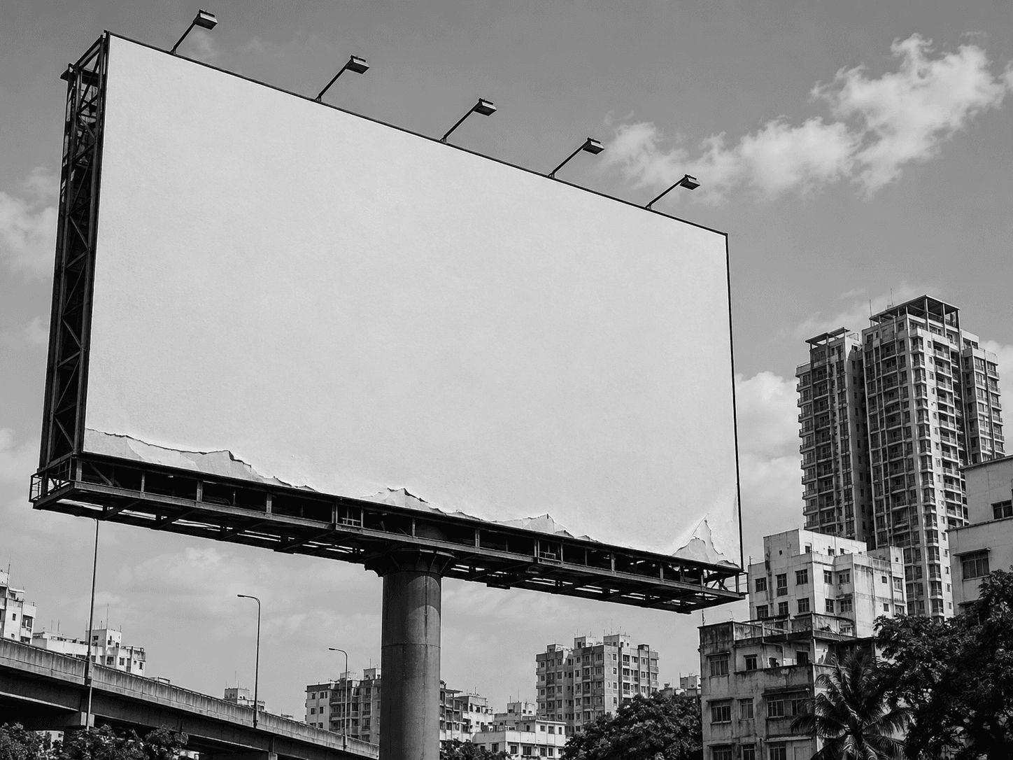 An unused city billboard