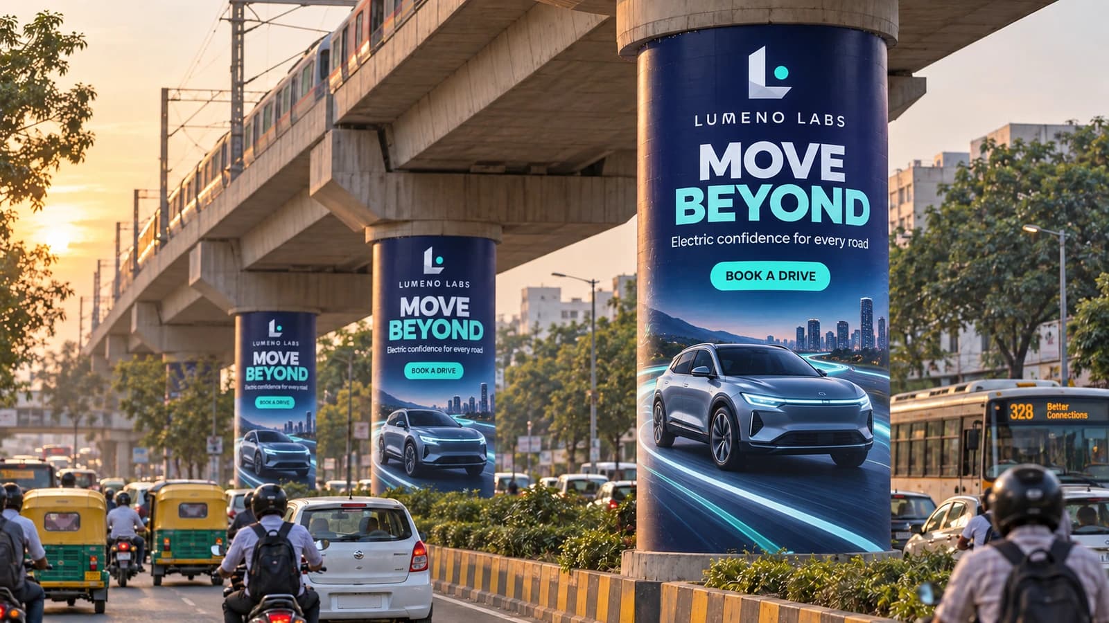 Metro Pillars C 1 — KPHB south india shopping mall to Kukatpally Station — Category B — photo 3