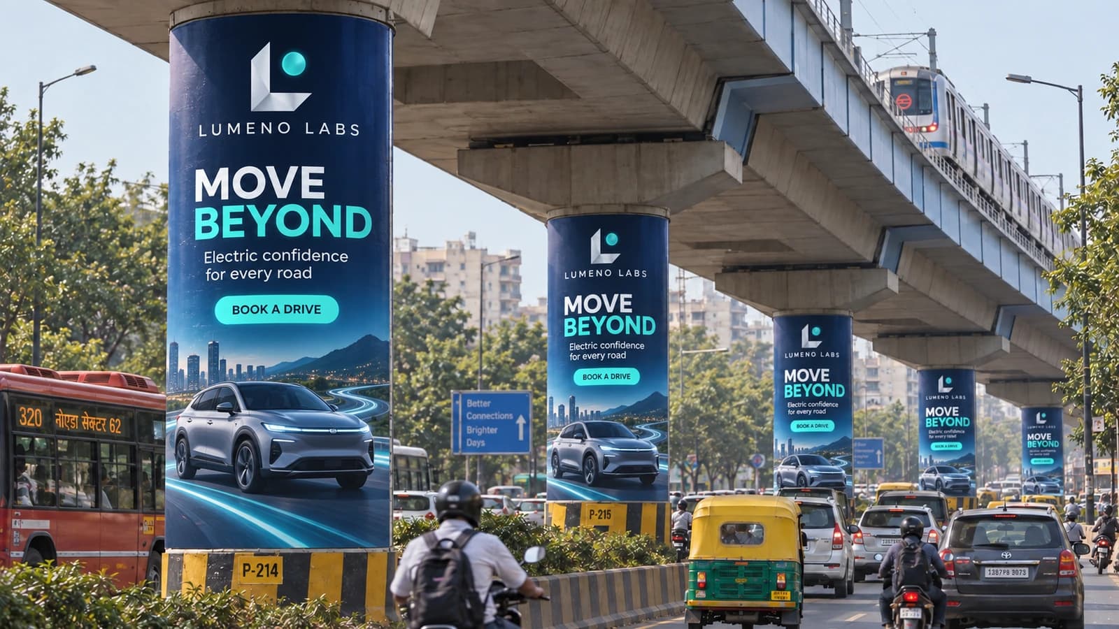 Metro Pillars C 1 — KPHB south india shopping mall to Kukatpally Station — Category B — photo 2