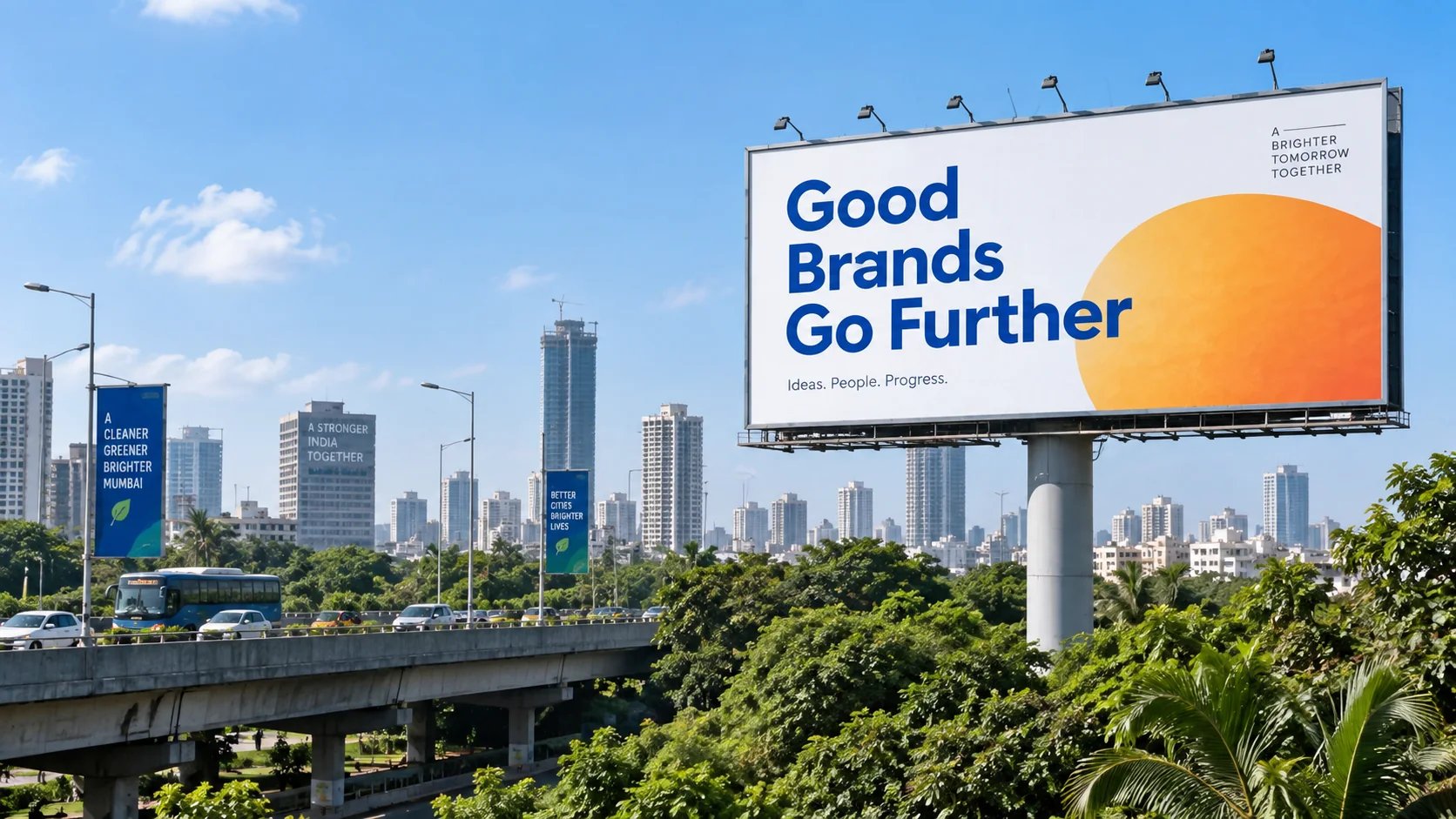 Good Brands Go Further billboard in the city